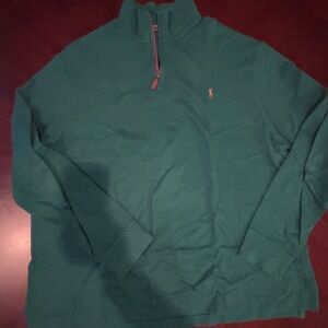Ralph Lauren Forest Green Quarter-Zip Sweater